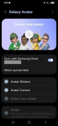 Samsung One UI 7.0 Galaxy Avatar 1