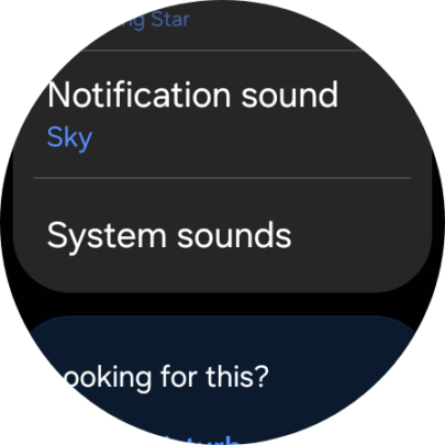 A screenshot detailing the steps required for enabling ticking sounds on a Galaxy Watch (2/4).