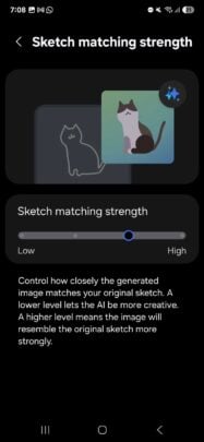 Usuários do Galaxy S25 escolhem nível de inteligência artificial em Sketch to Image 2