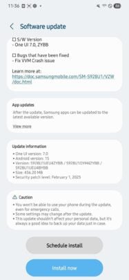 Samsung Galaxy S24 Ultra One UI 7.0 Beta 4 Hotfix Update USA Verizon