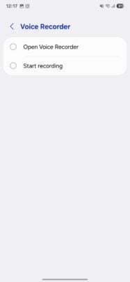Samsung Galaxy S25 One UI 7.0 Side Button Double Press Voice Recorder Options